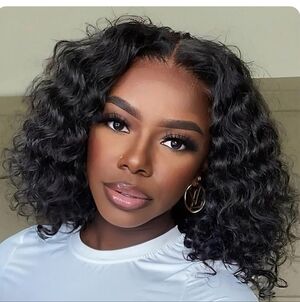 New Loose Wave 14 In. Human Hair Bob Wig